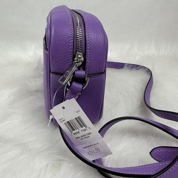 Coach Jamie Crossbody Camera Bag In Leather/Silver/Iris CR110 NWT - Picture 5 of 12
